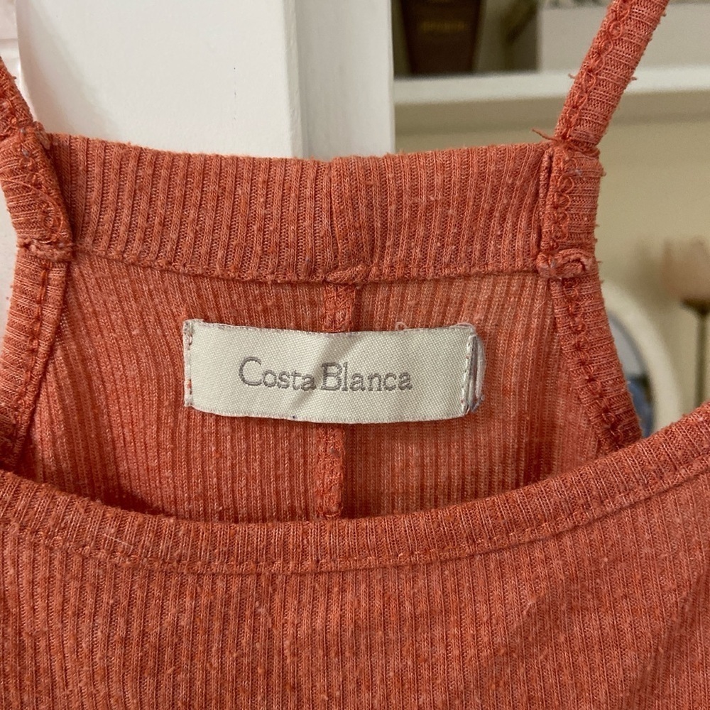 Y2K Orange Ribbed Tank Top - Picture 3 of 4